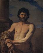 Giovanni Francesco Barbieri Called Il Guercino Hercules bust France oil painting artist
